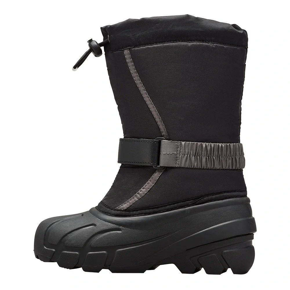 Sorel Flurry Kids’ Black and Gray Insulated Winter Boots Size 7 Big Kids EUC